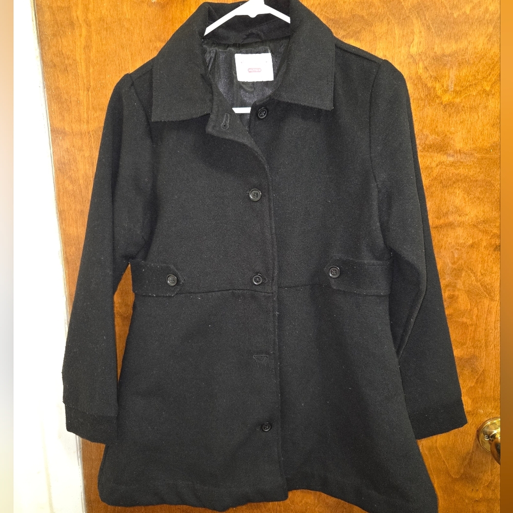 Girl's Black Pea Coat